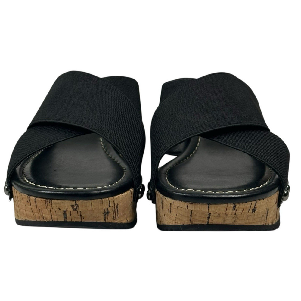 Donald Pliner Summera Cork Wedge Slide Sandals Black Womens Size 7.5M New $198 - Picture 3 of 9